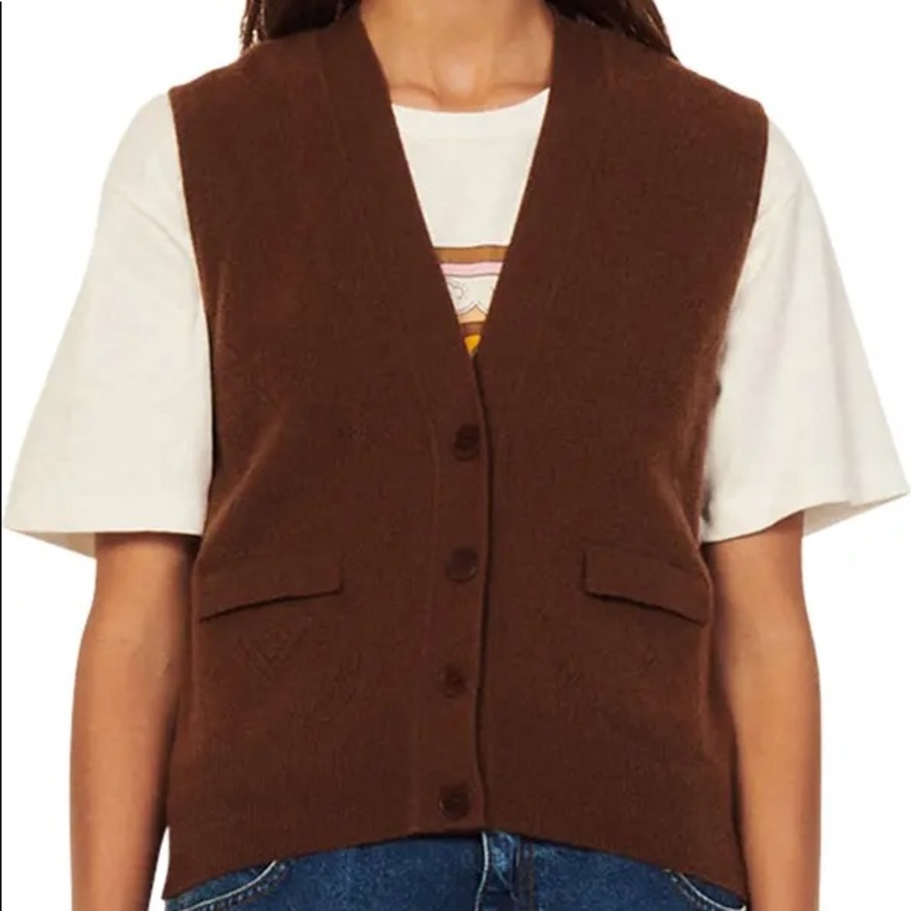 Sandro Paris cashmere and wool vest